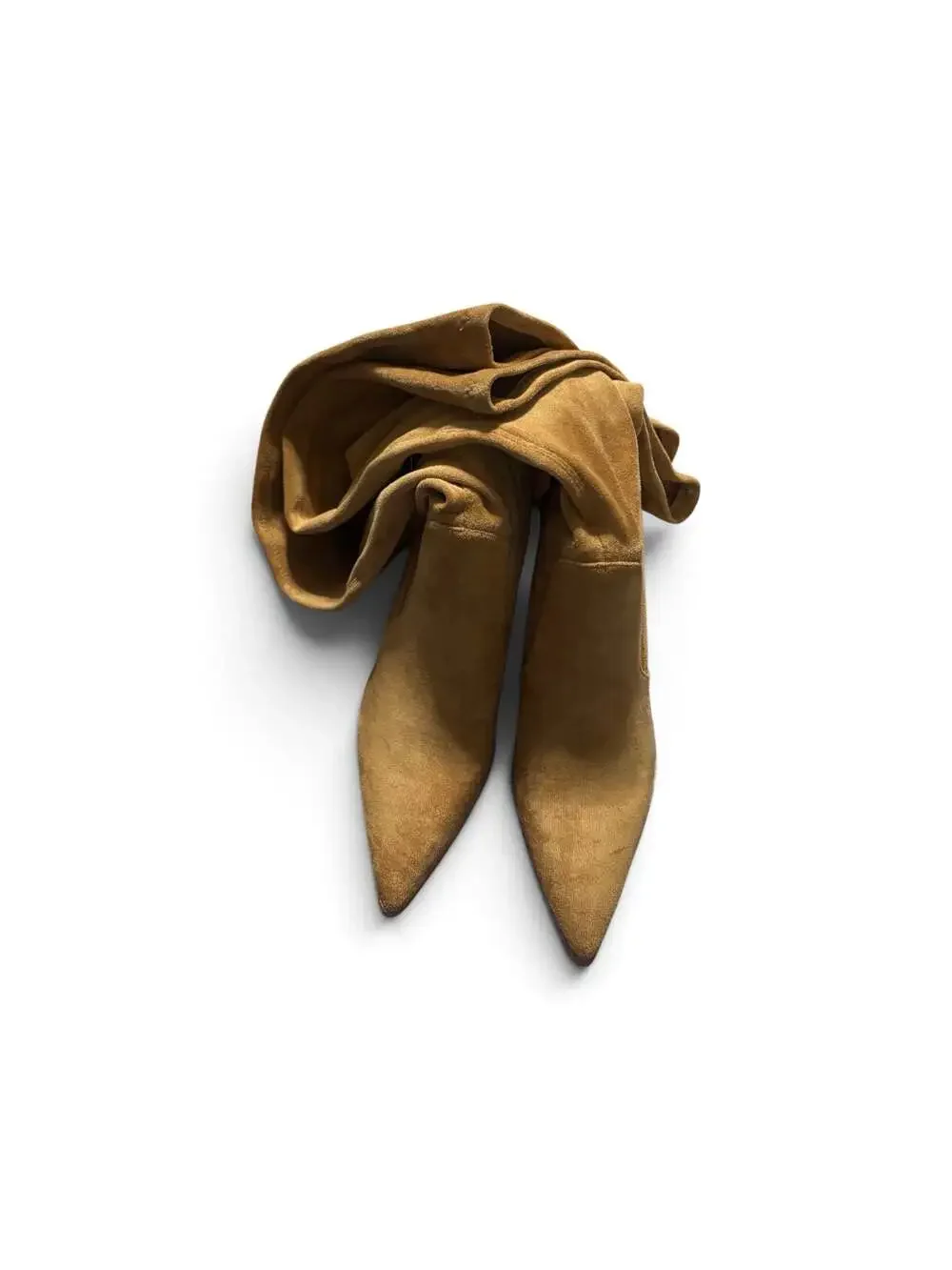 Cape Robbin Camel Suede Over-The-Knee Boots with Block Heel